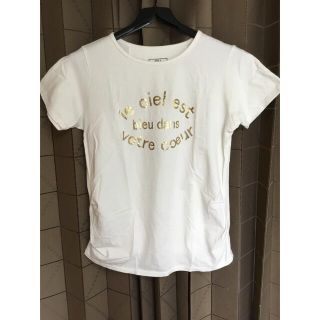 フェリシモ(FELISSIMO)の［フェリシモ］リブインコンフォート　半袖ストレッチTシャツ　ゴールドロゴ(Tシャツ(半袖/袖なし))