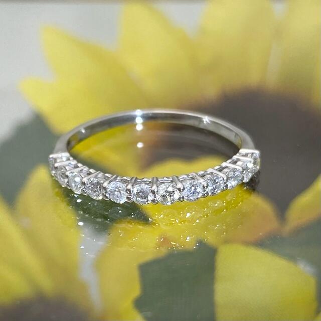 PT900 天然 ダイヤモンド 0.30ct ダイヤ ハーフエタニティ リング
