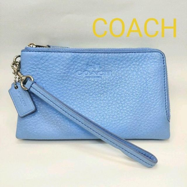 COACH - 匿名配送 コーチ ポーチ レザー ダブルジップ 財布 コスメ