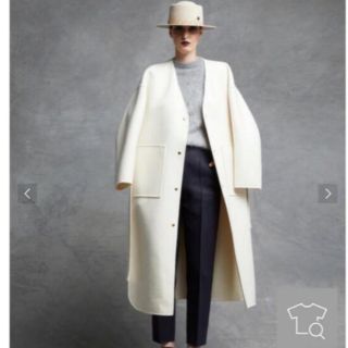 話題の人気 定価20万Drawerリバーコート/オフホワイトロングダブル