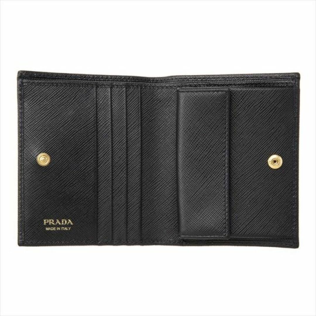 PRADA(プラダ)のプラダ PRADA 折財布 1MV204 NERO SAFFIANO METAL ORO レディースのファッション小物(財布)の商品写真