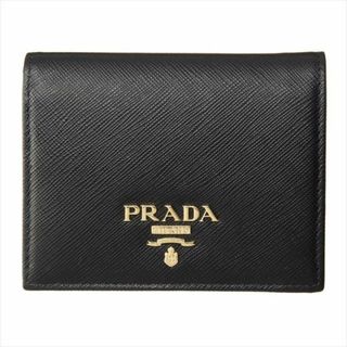 プラダ(PRADA)のプラダ PRADA 折財布 1MV204 NERO SAFFIANO METAL ORO(財布)