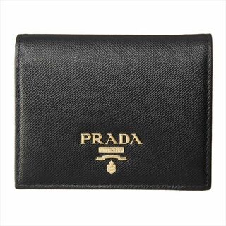 プラダ(PRADA)のプラダ PRADA 折財布 1MV204 NERO SAFFIANO METAL ORO(財布)