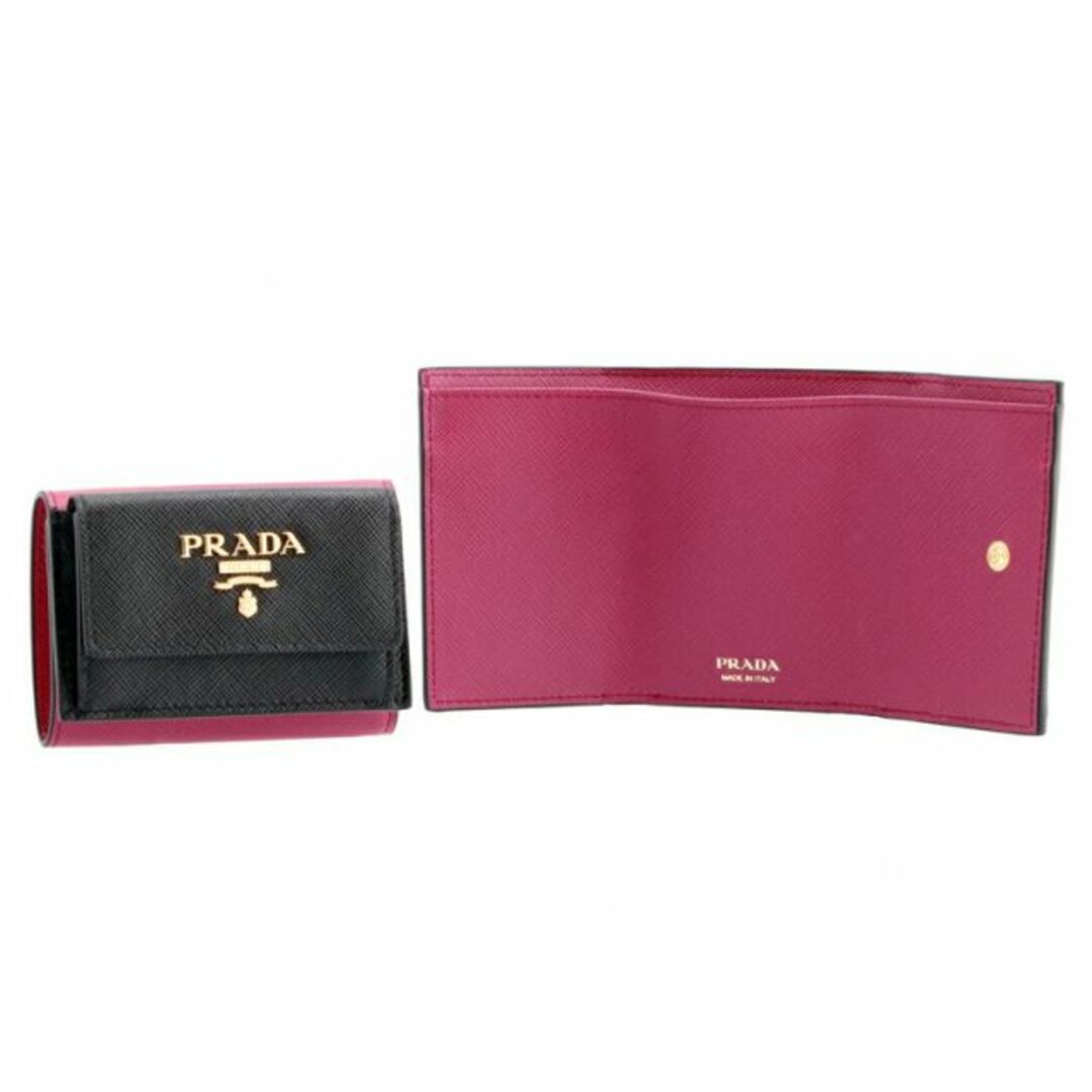 プラダ PRADA 三つ折 財布 1MH021 NERO/IBISCO1MH021カラー