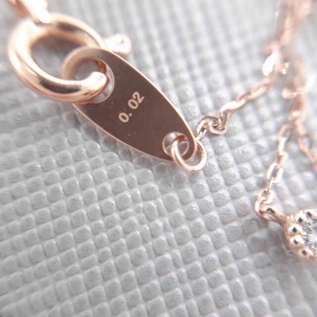 エテ ete ダイヤネックレス K10PG 0.02ct ジュエリーボックス付き - 4