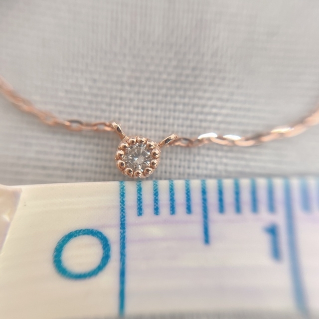 エテ ete ダイヤネックレス K10PG 0.02ct ジュエリーボックス付き - 8