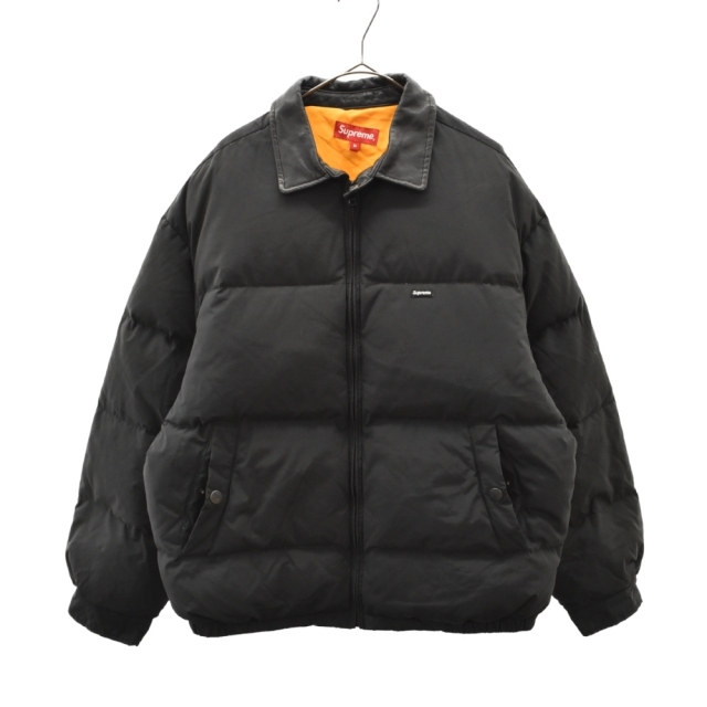 Supreme(シュプリーム)のSUPREME シュプリーム 19aw Leather Collar Puffy Jacket レザーカラーパフィージャケット 襟レザー切り替えダウンジャケット ブラック メンズのジャケット/アウター(ダウンジャケット)の商品写真