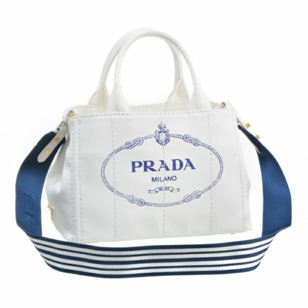 プラダ PRADA ハンドバッグ 2way CANAPA-ROO 1BG439 BIANCO/BLUオープン内側