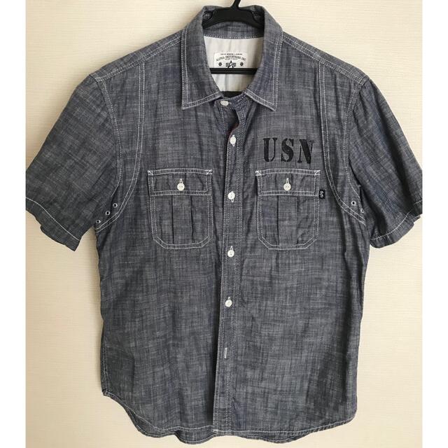 ALPHA INDUSTRIES(アルファインダストリーズ)のアルファ シャンブレーシャツ 半袖 メンズのトップス(シャツ)の商品写真