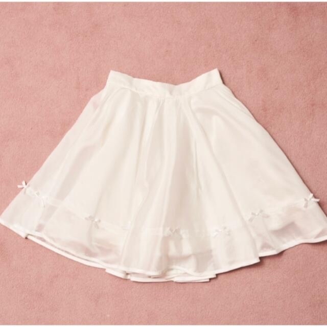 ballerina ribbon flare skirt(white)