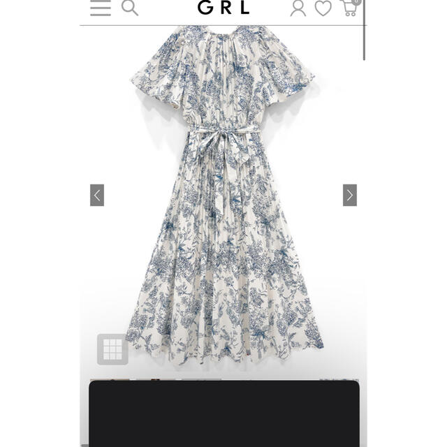 GRL(グレイル)の田中みな実 リボンベルト付き花柄消しプリーツフレアワンピース[al114] レディースのワンピース(ロングワンピース/マキシワンピース)の商品写真