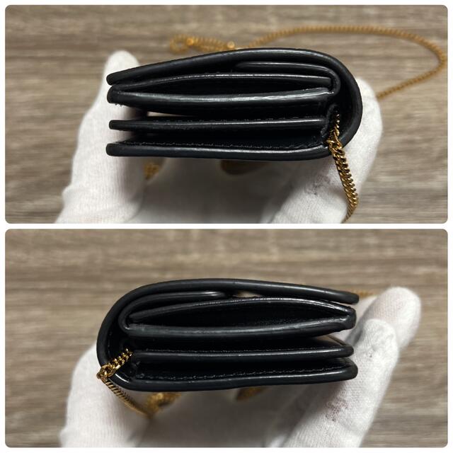 通常納期 美品 バーバリー チェーンストラップ付き 二つ折り財布 ...