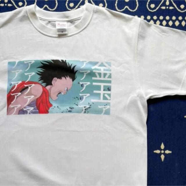 【即完売モデル】AKIRA Tシャツ 哲夫　金玉　背面　青箔