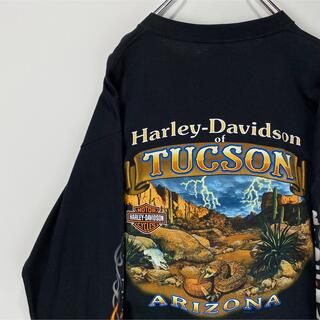 ハーレーダビッドソン(Harley Davidson)のハーレーダビッドソン　ロングTシャツ　ポケット付　新品　USA製　L ブラック(Tシャツ/カットソー(七分/長袖))