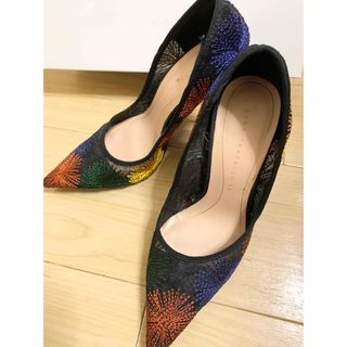 ナインウエスト(NINE WEST)の8/8〆◎貴重ナインウエスト海外高級ブランドヒールパンプス薔薇パーティー可愛い(ノベルティグッズ)