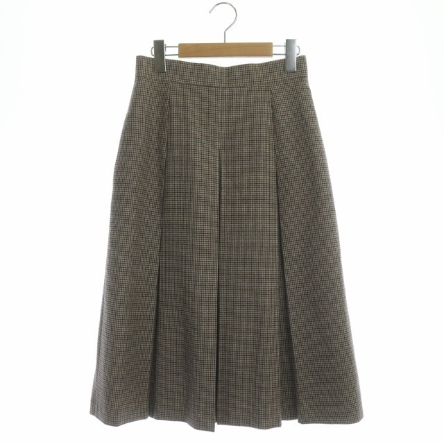 ANAYI(アナイ)のアナイ タック スカート プリーツ ミモレ丈 ロング 36 茶 紺 ベージュ レディースのスカート(ロングスカート)の商品写真