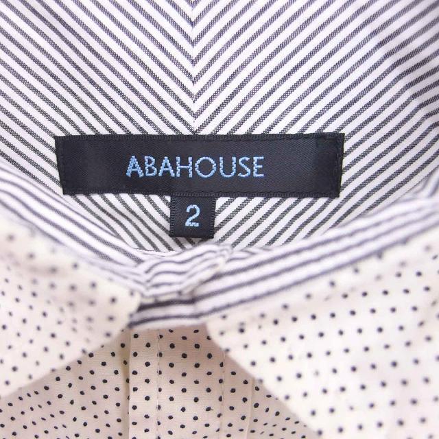 ABAHOUSE(アバハウス)のアバハウス シャツ ドット ステンカラー 薄手 長袖 2 アイボリー ブラック メンズのトップス(シャツ)の商品写真
