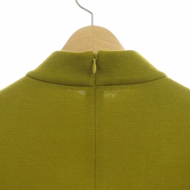 ランバン コレクション プリーツニット セーター プルオーバー 長袖 38 黄緑54cm袖丈