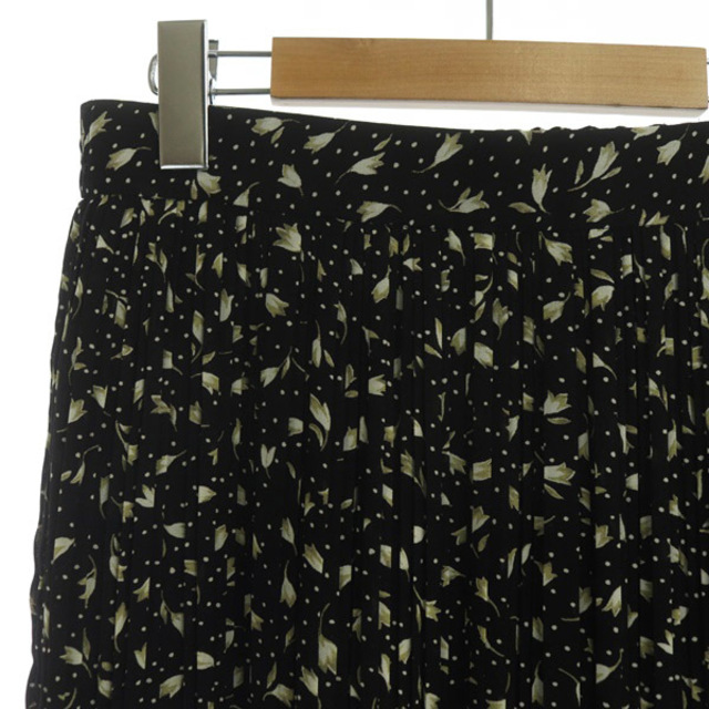 JILLSTUART(ジルスチュアート)のジルスチュアート アグネス スカート ロング プリーツ 総柄 4 黒 ブラック レディースのスカート(ロングスカート)の商品写真