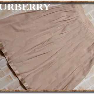 バーバリー(BURBERRY)のバーバリーロンドン　ウールプリーツスカート　ベージュ(ひざ丈スカート)