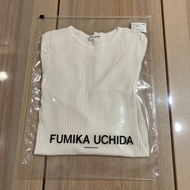 本日まで　試着のみ　fumika uchida リブカットソー　ホワイト