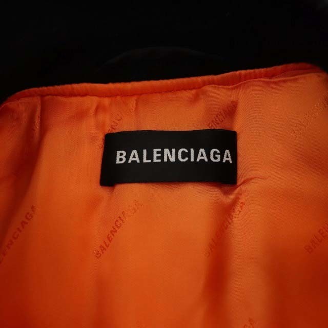 Balenciaga(バレンシアガ)のバレンシアガ バックロゴ刺繍ボンバージャケット アウター 44 黒 ブラック メンズのジャケット/アウター(ブルゾン)の商品写真
