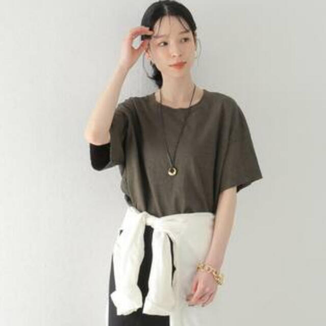 Plage(プラージュ)のPlage Slub Tシャツ　カーキ レディースのトップス(Tシャツ(半袖/袖なし))の商品写真