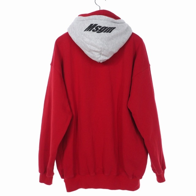 通販在庫 MSGM - MSGM ダブルフード ロゴ プルオーバー パーカー