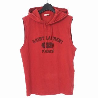 サンローラン(Saint Laurent)のサンローラン パリ 22SS ノースリーブ フーディ パーカー ヴィンテージ加工(パーカー)