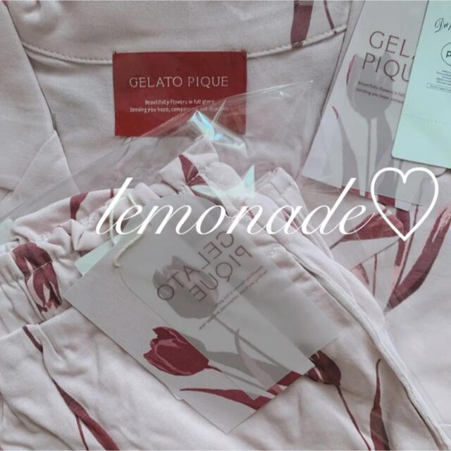 gelato pique(ジェラートピケ)の正規品♡チューリップモチーフ上下セット♡ピンク レディースのルームウェア/パジャマ(ルームウェア)の商品写真