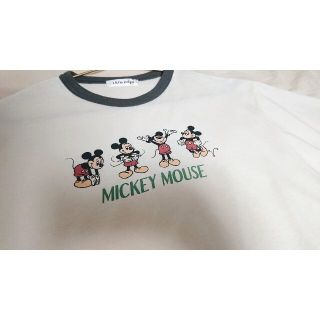 ディズニー(Disney)のリンガーTシャツ ミッキーマウス レトロ 古着(Tシャツ(半袖/袖なし))