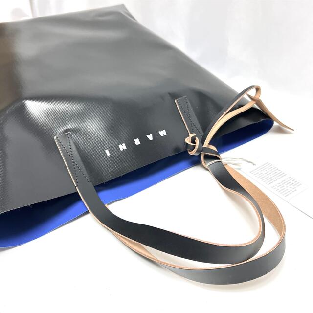 新品 マルニ MARNI バイカラー トート バッグ PVC 黒