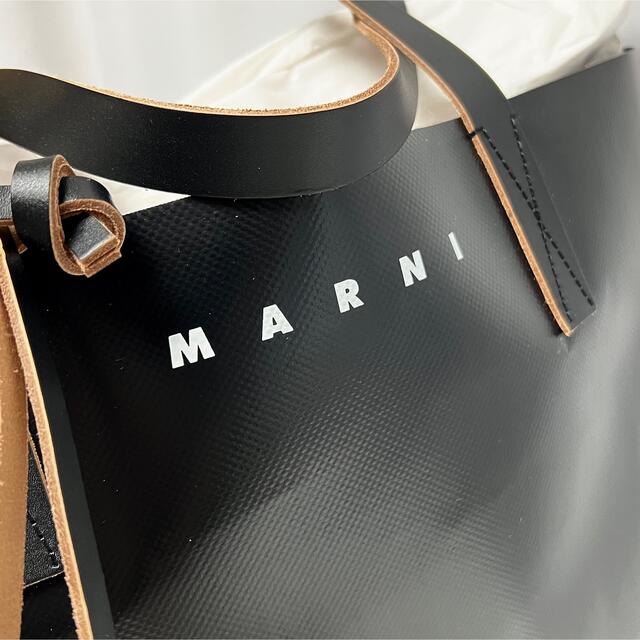 新品 マルニ MARNI バイカラー トート バッグ PVC 黒