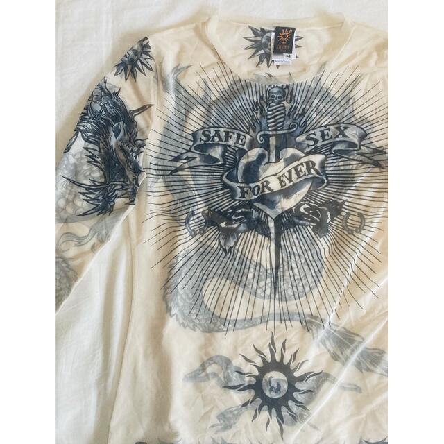 20s JEAN PAUL GAULTIERマーブル柄タトゥー半袖カットソー-