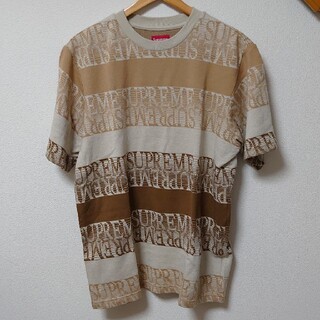 シュプリーム(Supreme)のSupreme Text Stripe Jacquard S/S Top(Tシャツ/カットソー(半袖/袖なし))