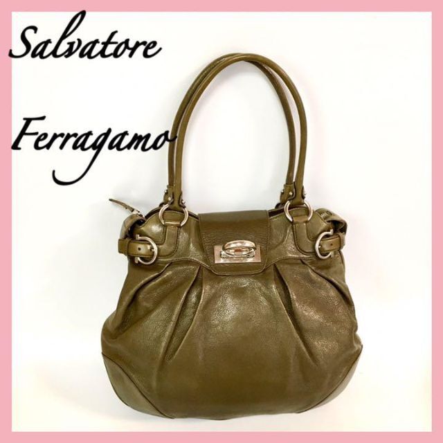 Salvatore Ferragamo - サルヴァトーレ フェラガモ ガンチーニ レザー ハンドバッグ