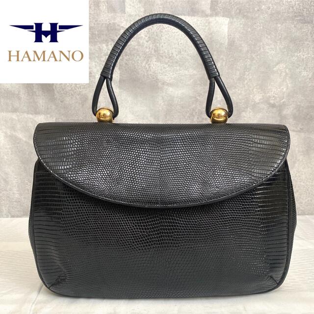 美品】HAMANO 濱野皮革工藝 ロイヤルモデル 黒 リザード革