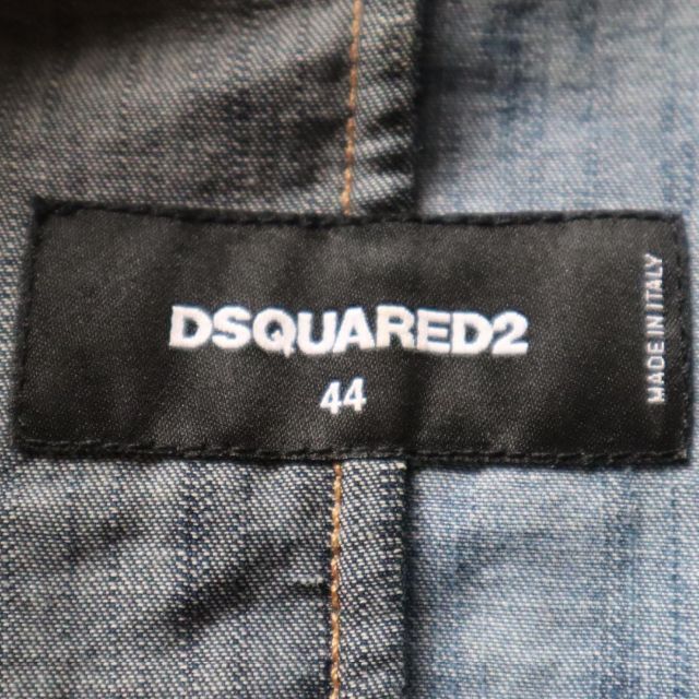 DSQUARED2(ディースクエアード)のDSQUARED2 ディースクエアード ダメージ加工デニムシャツ 長袖 切り替え メンズのトップス(シャツ)の商品写真