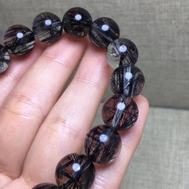 天然】ブラックルチルクォーツ ブレスレット 11.8mm