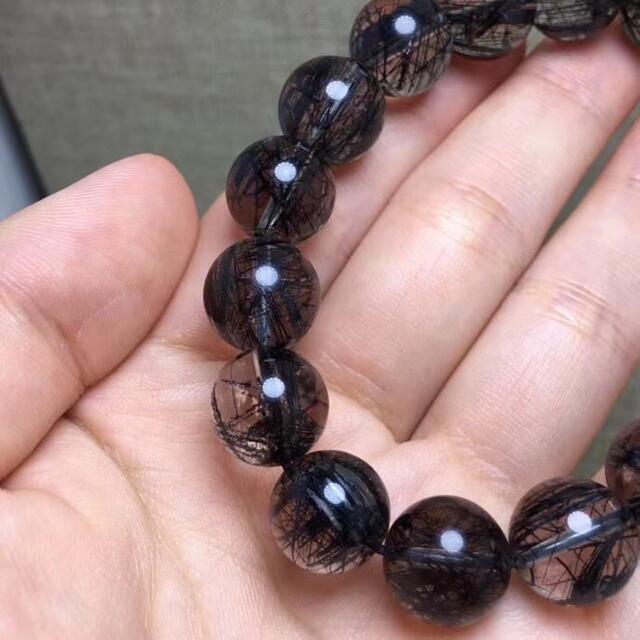 天然】ブラックルチルクォーツ ブレスレット 11.8mm