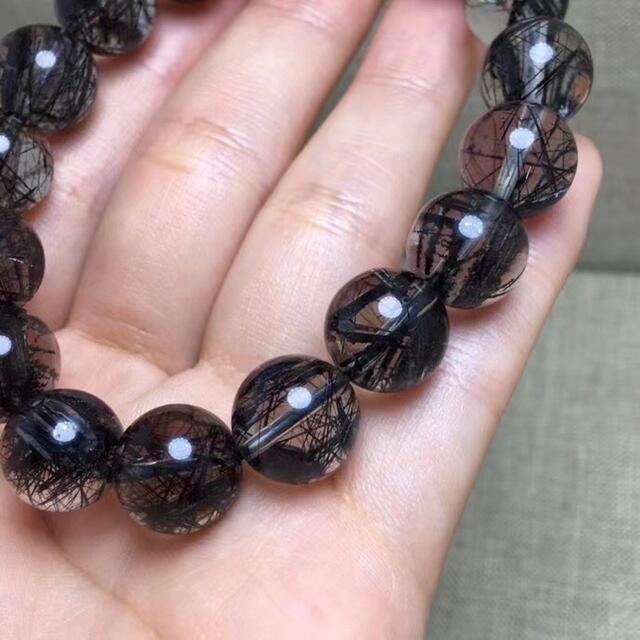 天然】ブラックルチルクォーツ ブレスレット 11.8mm