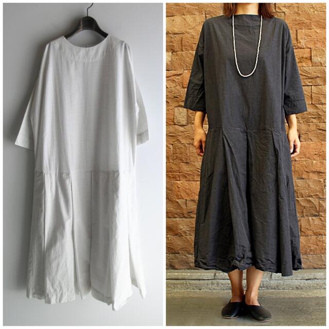 美品 gauze♯ コットンTOP糸タイプライタープリーツワンピース