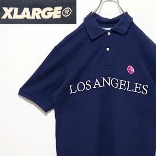 XLARGE - 【匿名配送】エクストララージ 両面 ロゴ 刺繍 オーバーサイズ 半袖 ポロシャツ
