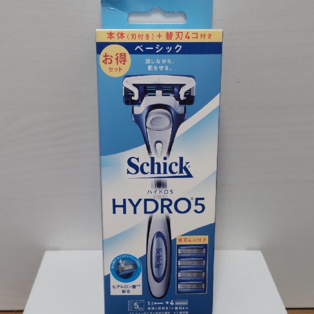 SchickHYDRO5 ハイドロ55枚刃　本体（刃付き）＋替刃4個セット スマホ/家電/カメラの美容/健康(メンズシェーバー)の商品写真