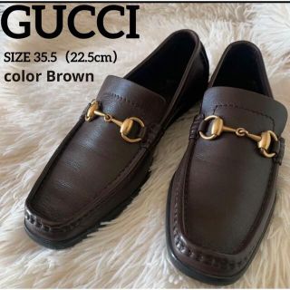 グッチ(Gucci)の【良品】GUCCI グッチ ローファー ブラウン 22.5cm(ローファー/革靴)