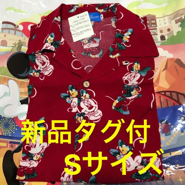 Disney(ディズニー)の★新品タグ付★ディズニー　ミニー　アロハシャツ  赤　Sサイズ メンズのトップス(シャツ)の商品写真