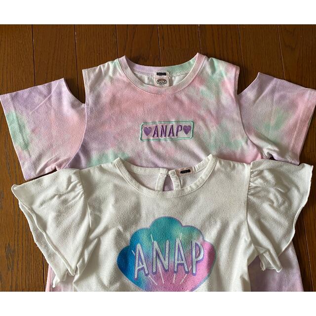 ANAP Kids(アナップキッズ)のアナップのチュニックの2枚セット キッズ/ベビー/マタニティのキッズ服女の子用(90cm~)(Tシャツ/カットソー)の商品写真