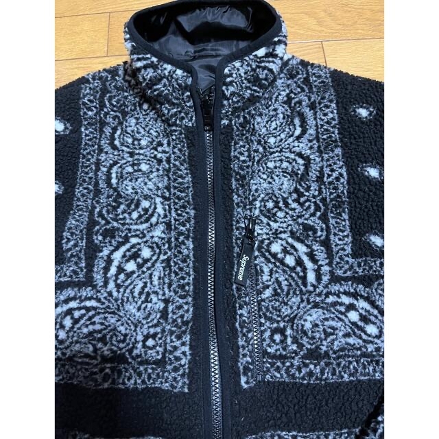 黒S 19AW Reversible Bandana Fleece Jacket