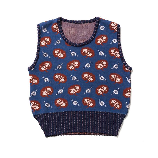 【welcome to college】flower knit vest