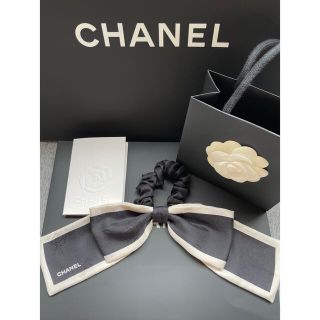 シャネル(CHANEL)のCHANEL シャネル リボン シュシュ 正規品 新品未使用 購入証明あり(ヘアゴム/シュシュ)